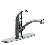 P4L-140C Single Handle Kitchen Faucet With Side Spray, Two Hole Or Four Hole Mount, Deckplate Included, Copper Inlet Supply, Ceramic Cartridge, 1.5 Gpm, Chrome ,082647223325